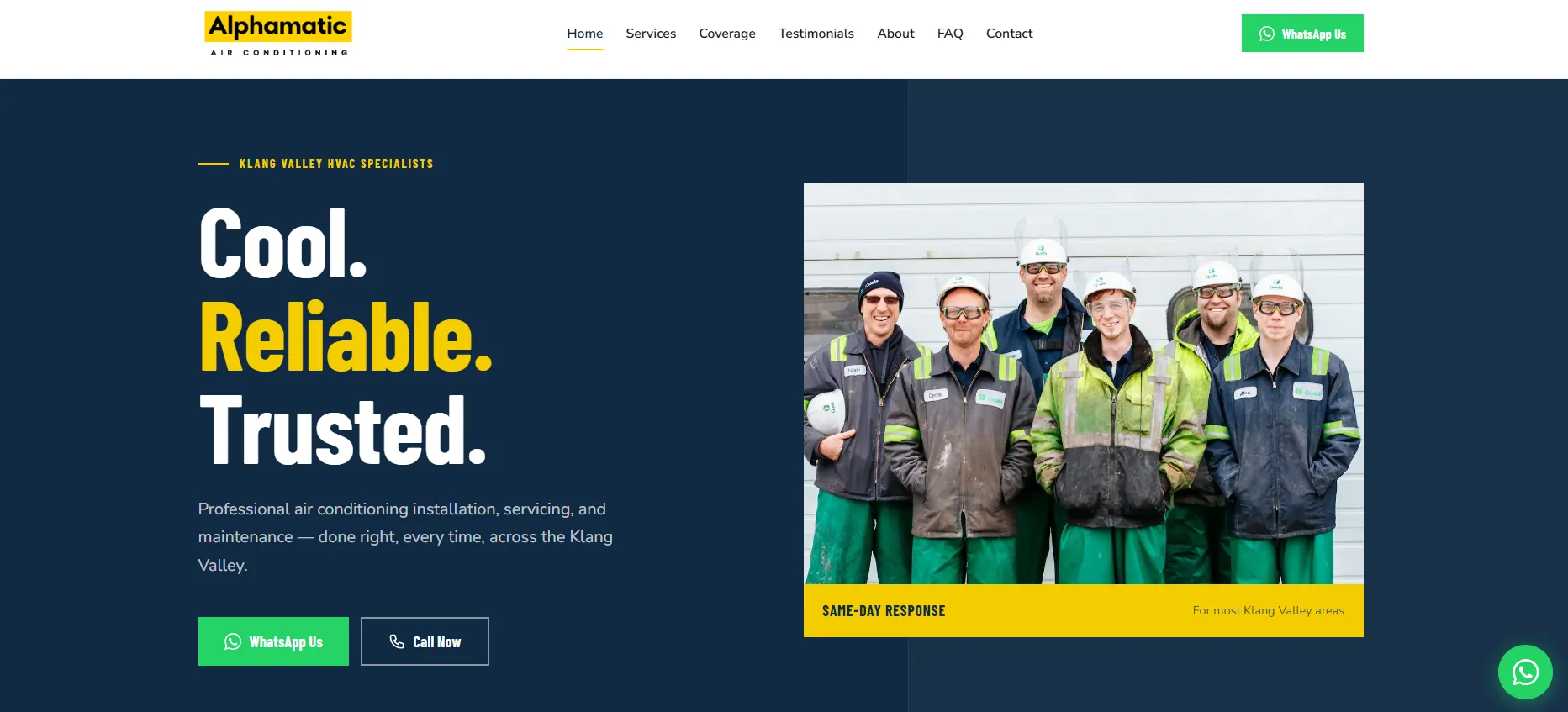 Alphamatic Aircon website screenshot