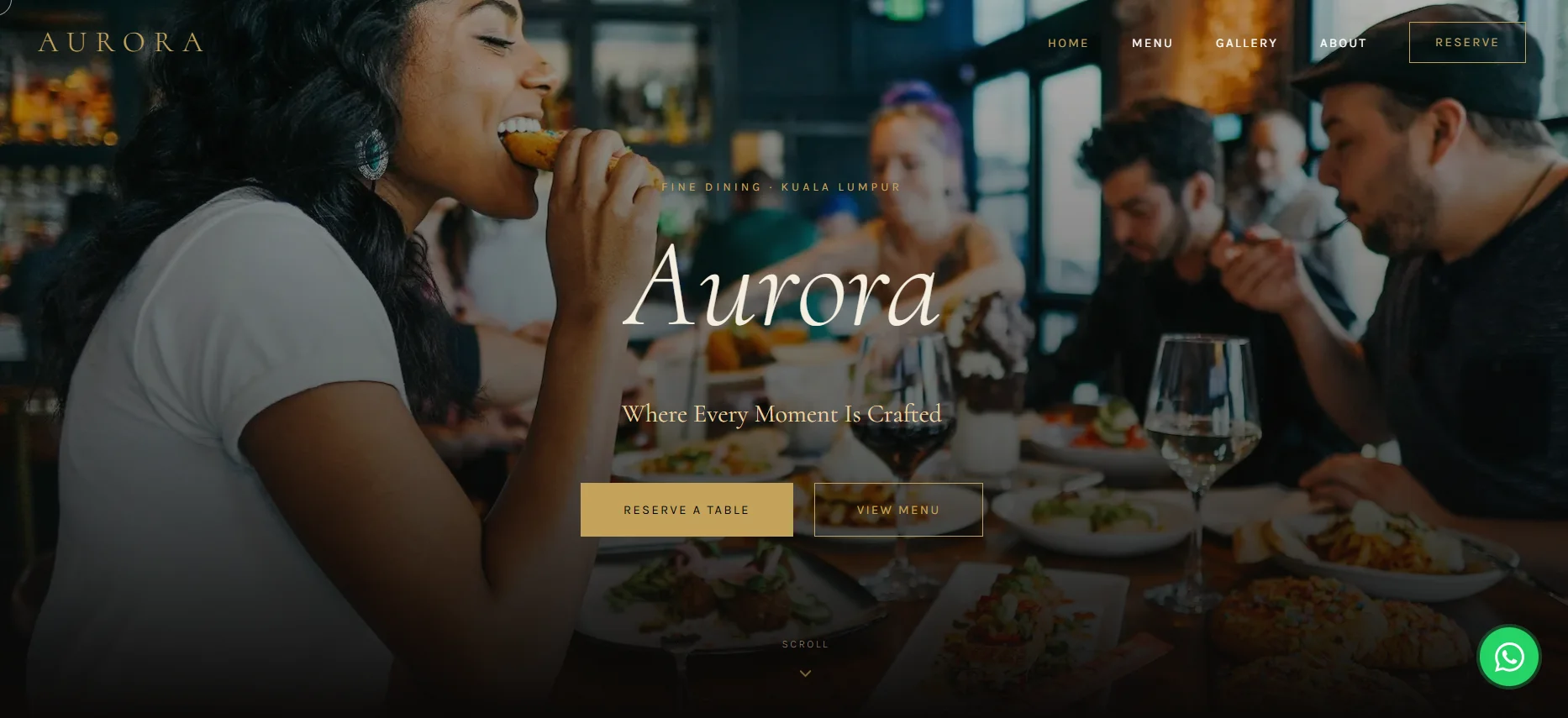 Aurora website screenshot